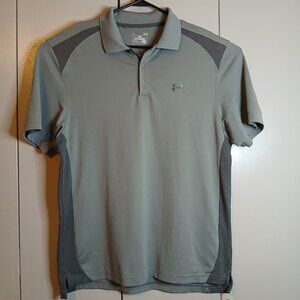 Under Armour Large Gray Heat Gear Loose Fit Golf Polo (0779G4)